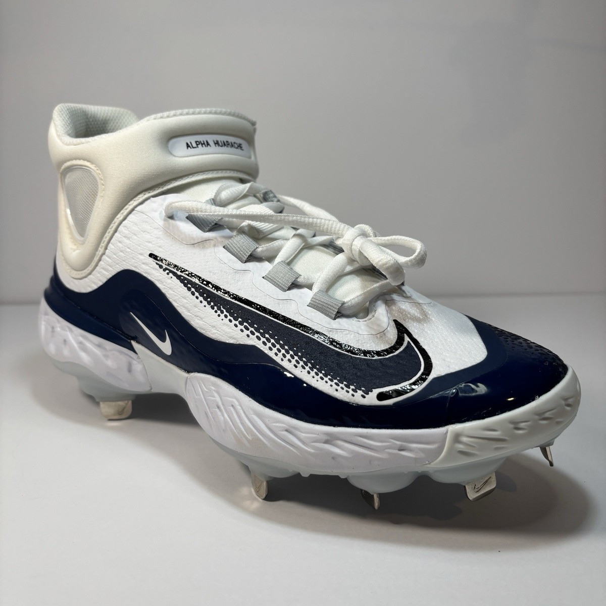 Nike Alpha Huarache Elite 4 Mid Baseball Cleats FD2744-103 Blue Men\'s Size 8 Nike Alpha Huarache Elite 4 Mid Baseball Metal Cleats Blue  main image 2