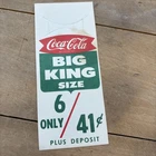 Vintage Coca-Cola "Big King Size" Advertising Paper Bottle Hanger 50s-60s