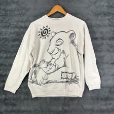Vintage 90s Disneys The Lion King Simba White Pullover Sweatshirt Size Medium
