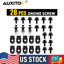 Engine Splash Shield Body Bolts Screws Fender Bumper Clip Rivets kit (28 in 1)