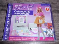 Barbie Print 'n Play Calendars Banners PC CD-ROM Mattel 1996 for Windows95/3.1