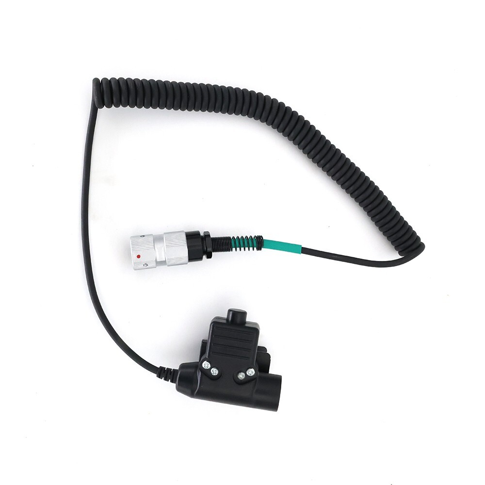 6 pin NATO Plug Walkie Talkie Headset Adapter U94 PTT Cable for