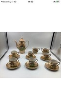 Vintage Tea Cup & Saucer Set of 6 Bone China, Hand Painted In Japan.