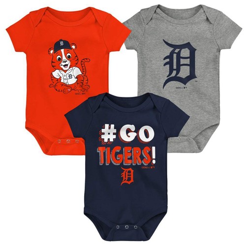 Infant Navy/Orange/Gray Detroit Tigers Born To Win 3Pack Bodysuit Set