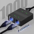 RJ45 1 in 2 Output Gigabit Network Sharer 2 Port Mini Switch Network Splitter