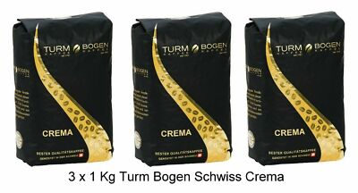 3 x 1 kg KA457 Turm Bogen Kaffee Cafe Crema Schümli original Swiss Röstung