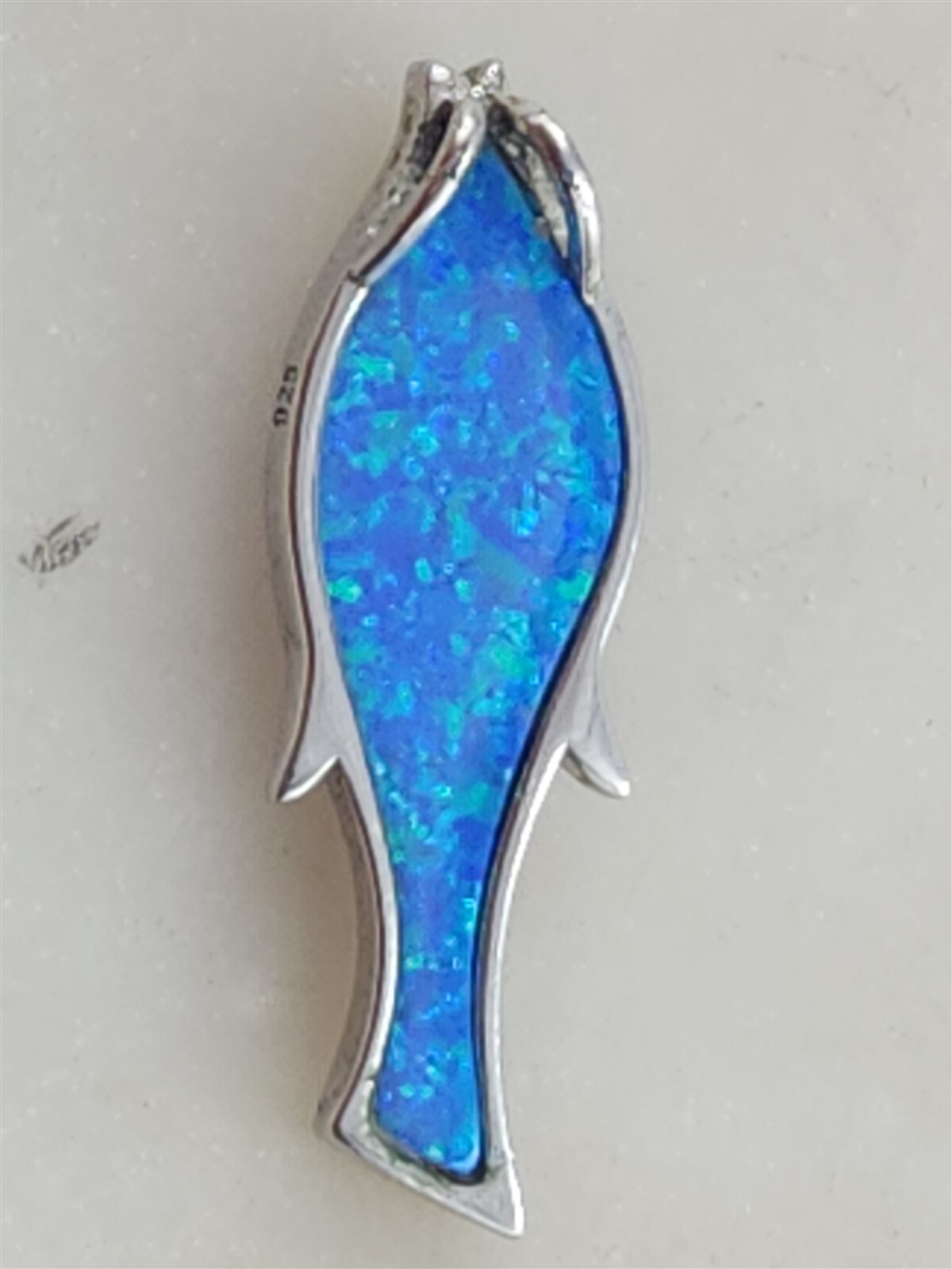 Vintage Solid Sterling Silver Clear Gemstone Blue… - image 3