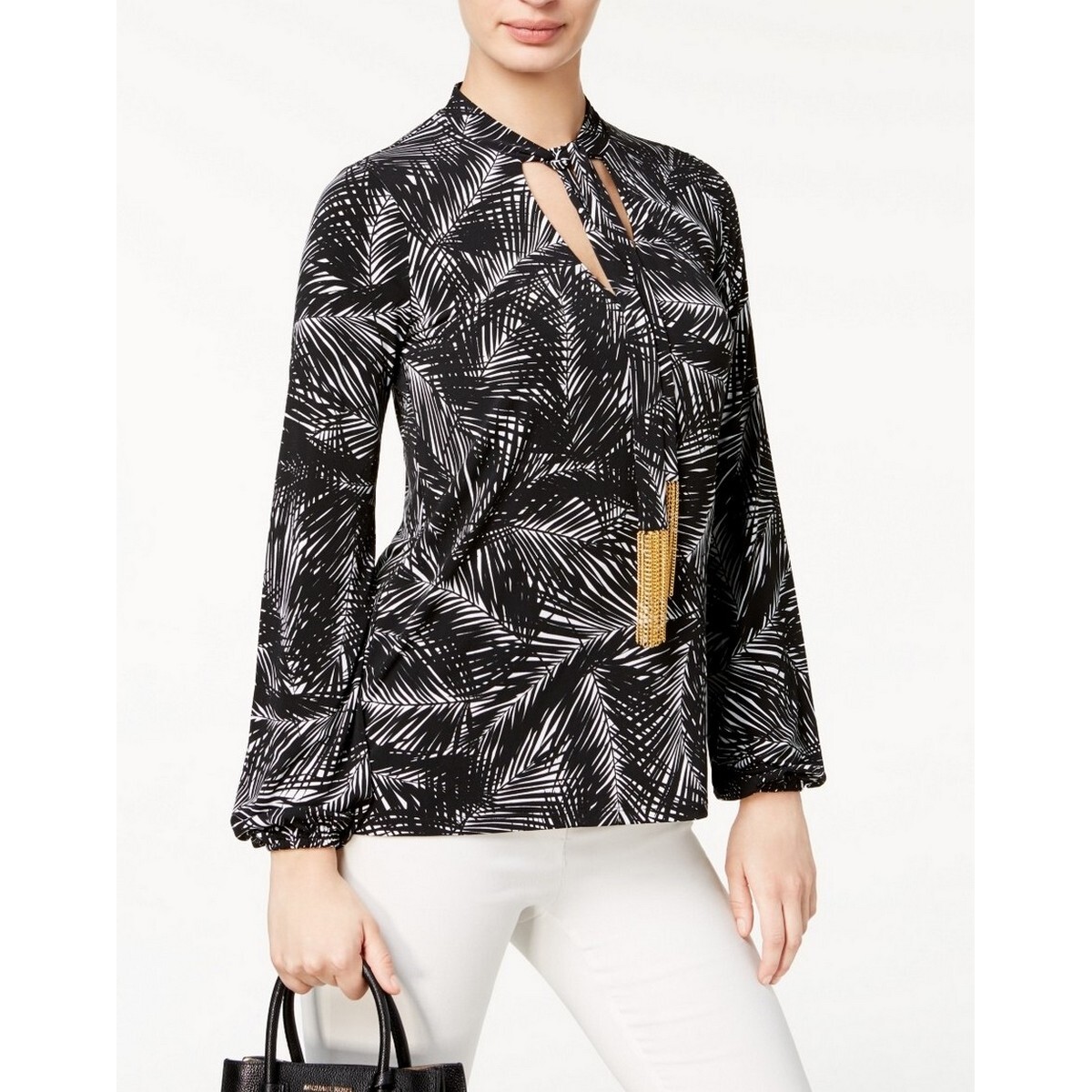 tie neck blouse michael kors embellished blouse