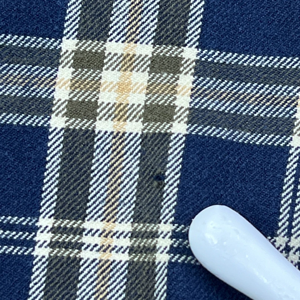 Camisa Beretta de franela de algodón manga larga a cuadros azul marino 3XL con botones para hombre Foto 4 de 4