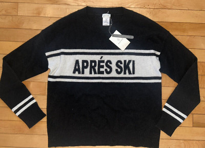 NEW ! NWT ASPEN 'APRES SKI' 100% Cashmere Sweater Black Size L