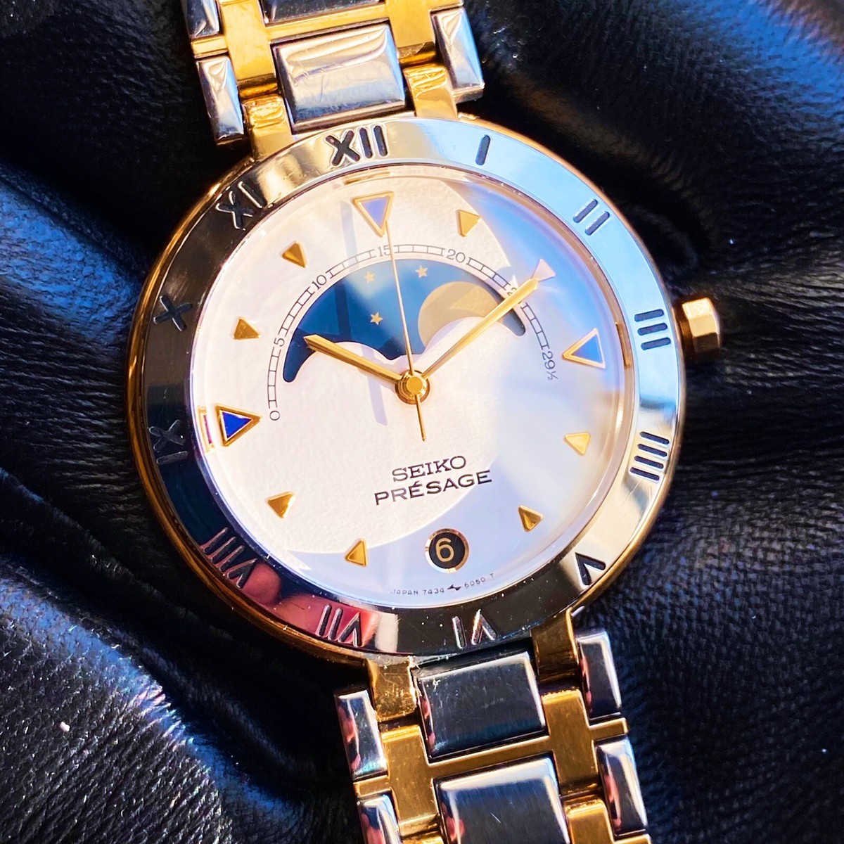 EXCELLENT SEIKO PRESAGE 1986 VINTAGE 7434-6030 MOON PHASE EXCELLENT SEIKO PRESAGE 1986 VINTAGE 7434-6030 MOON PHASE