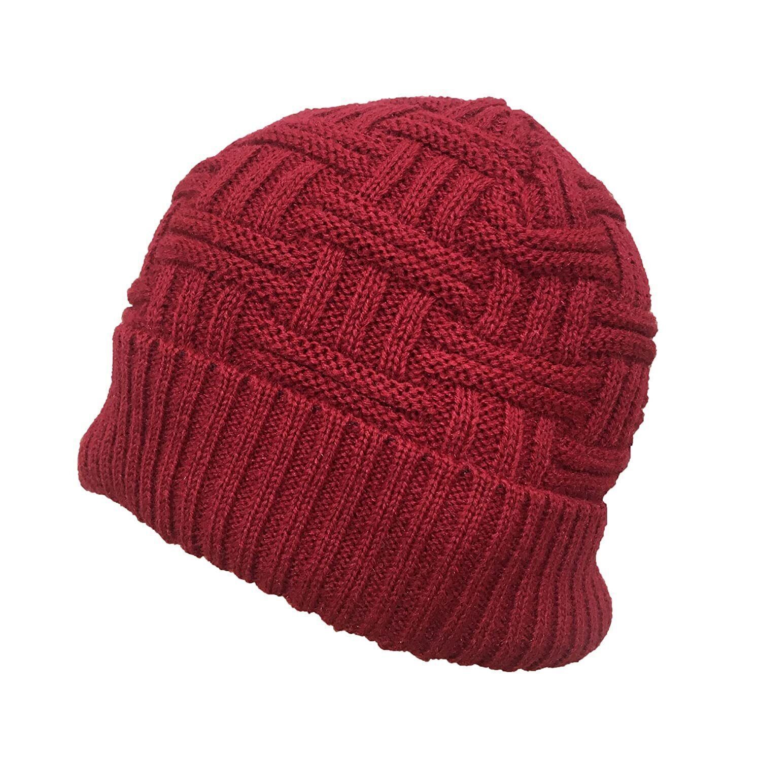 Red Wool Skull Cap Unisex Free Size P156