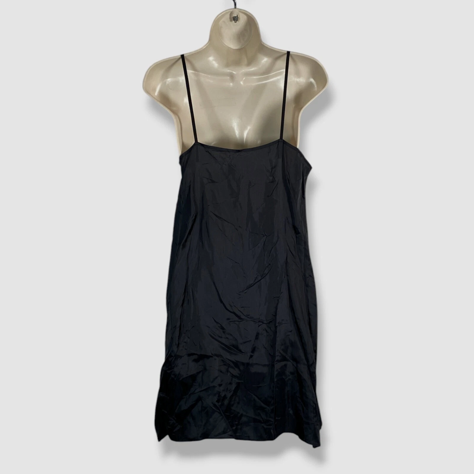 Sacai abito donna nero scollo quadrato senza maniche slip taglia 1