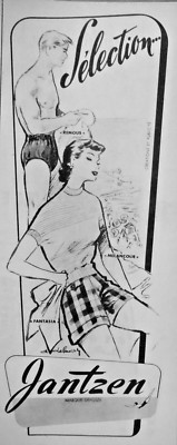 PRESSEWERBUNG 1954 JANTZEN BADESLIP UND ANZUG AUSWAHL
