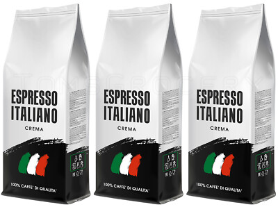 3 ESPRESSO ITALIANO CREMA Coffee Beans 100% CAFFE DI QUALITA 1kg 35oz Bags