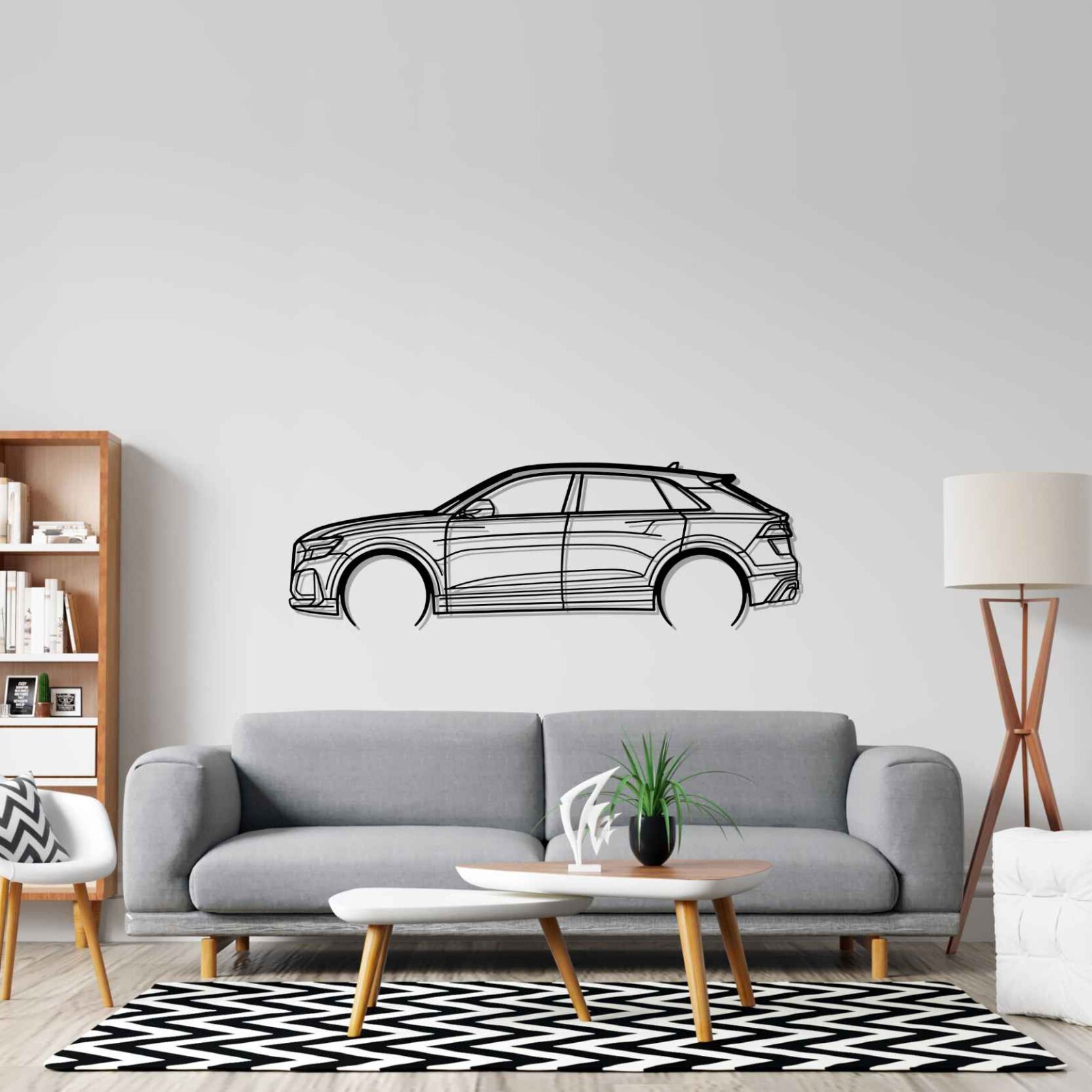 3D Acrylic Metal RSQ8 2022 USA Car Silhouette Wall Art Home Decor  