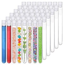 Clear Test Tubes With Caps 6.3 Inch 25Ml 48 Pack Plastic For Experiments And ...