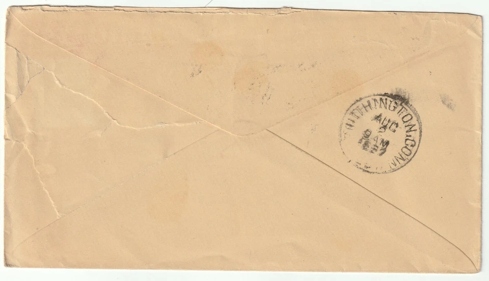 1897 USA ADVERTISING ENV BELL $5 ODOMETER S H DAVIS BOSTON MASS TO SOUTHINGTON - Image 2 of 2