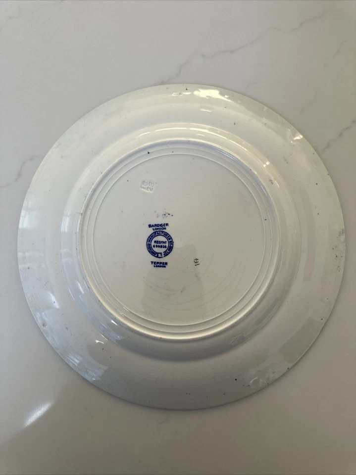 De Colección Judaica Bardiger Tepper Pascua Seder Matzá Plato Azul Rosa Amarillo Años 20 Foto 2 de 4