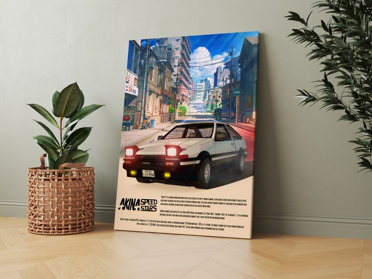 Initial D - Ghost of Akina Trueno AE86 - Canvas Framed 12x16 in | eBay