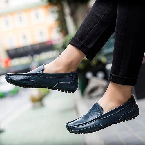 Herren Schuhe Leder Freizeit Autofahren Halbschuhe Schuhe Mokassins Sneaker Slipper - Bild 10 von 23