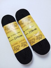 2 PAIRS 210CM BLACK BOOT LACES. 14-16 EYELETS 