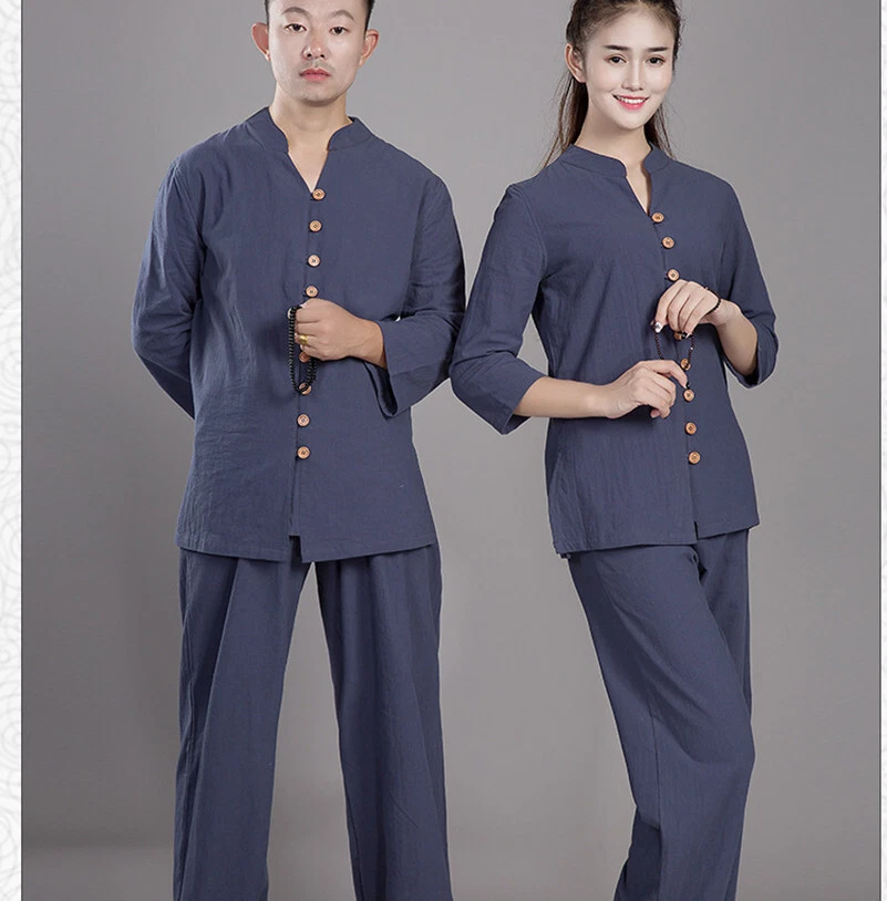 KungFu Tang fu Unisex Tai Chi Uniforms Clothing YOGA Fitness Zen Clothes (button - Image 3 of 4