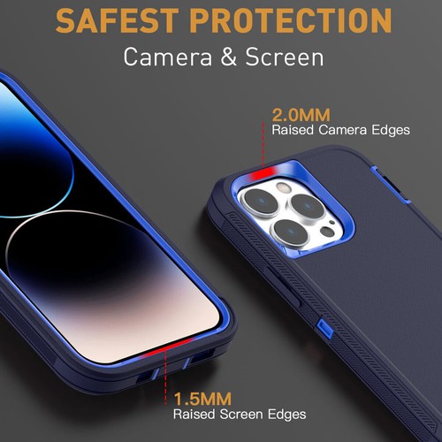 For iPhone 15 14 13 12 11 Pro Max XS XR Shockproof Case Cover + Screen Protector - Photo 8 sur 52