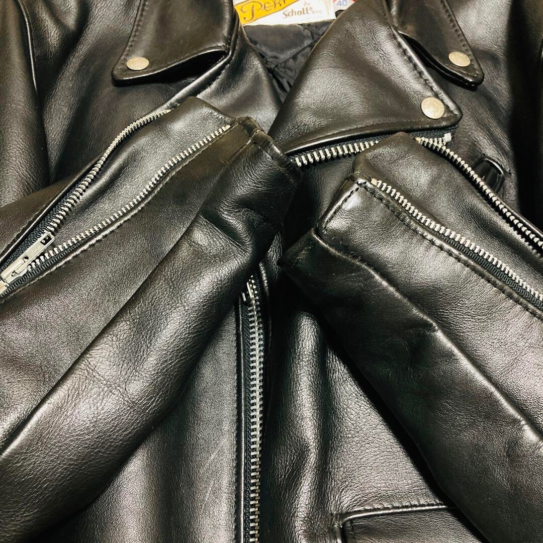 Schott Perfecto Double Leather Riders Jacket Size 40 Made in Schott Perfecto Double Leather Riders Jacket Size 40 Made in