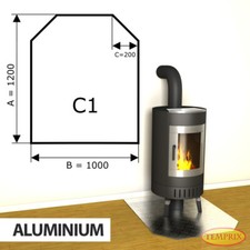 Kamin Bodenplatte Funkenschutz Kaminplatte Aluminium Ofen Platte Ofenblech - C1