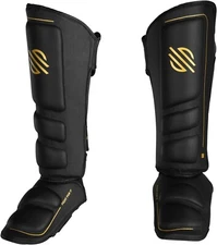 Sanabul Gold Strike Professional Kickboxing Shin Guards Size XL