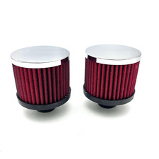 Valve Cover Breather Set 3 Dia Gm Chevy Ford Mopar 1-14 Holes Washable Red