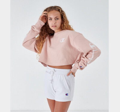 NWT Champion reverse weave Arm Script crop sweater Spiced