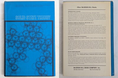 Solid State Theory by Mendel Sachs 1963 McGraw Hill Hardcover LCCN 62-21804