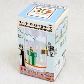 Super Mario Bros. Field Design Glass 30th Anniversary JAPAN GAME FAMICOM