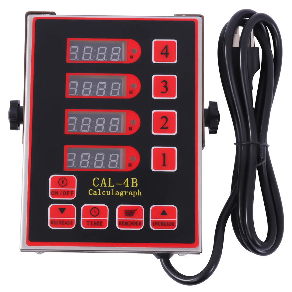 Commercial 4 Channels Kitchen Timers Restaurant Timer Loud Red Stainless Steel - Image 4 of 4