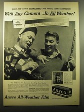 1950 Ansco Film Ad - With any camera in all weather