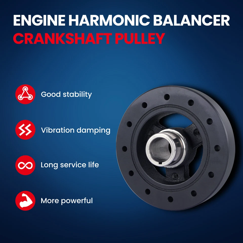 Correa serpentina equilibradora armónica para Chevrolet y GMC K1500 K2500 C1500 C2500 V8 Foto 2 de 4