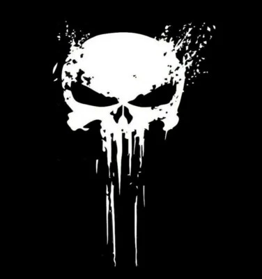Punisher Skull Sticker, Totenkopf Aufkleber, Vinyl 15x10cm, weiss - Bild 1 von 3