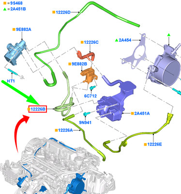 NEW FORD KUGA MK2 C520 VACUUM HOSE ASSY 1881943 DS7Q-12A188-BA  