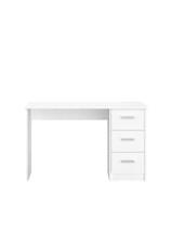 Bureau droit 3 tiroirs - Panneaux de particules - Décor Blanc - Scandinave - L 1