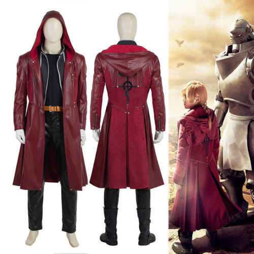 HZYM Fullmetal Alchemist Edward Elric's Cosplay Costume Leather