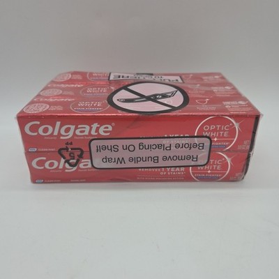 SEALED Lot Of 6 Colgate Optic White Toothpaste Stain Fighter W Baking Soda 3oz