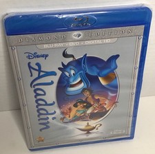 Disney Aladdin 2 Disc Set Blu-Ray, DVD, Digital HD Copy Diamond Edition NEW