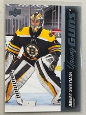 Jeremy Swayman 2021-22 Upper Deck Series 1 Young Guns Rookie Card RC #226 Bruins. rookie card picture