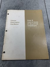 Cummins Diesel Engines Shop Manual Group 10 Intake Air System St-50 Vt-50 Turbos