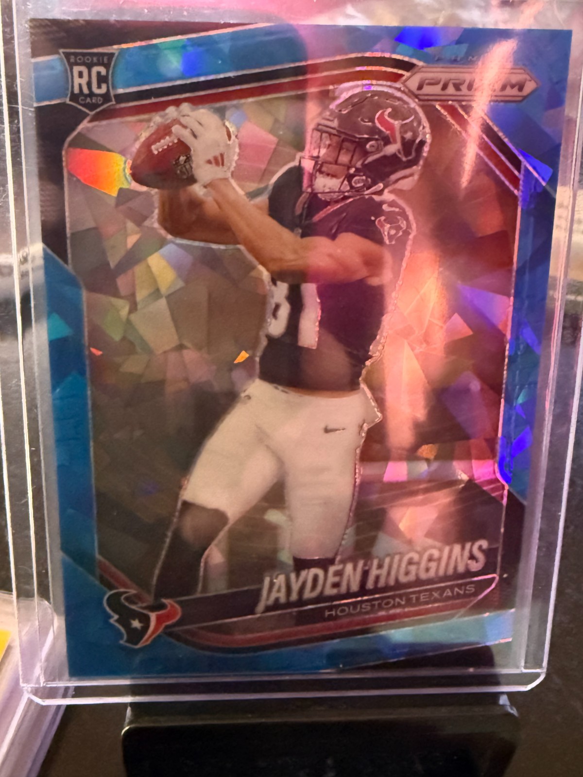 2025 Panini Prizm #376 Jayden Higgins Blue Ice #/99 Houston Texans Item 076