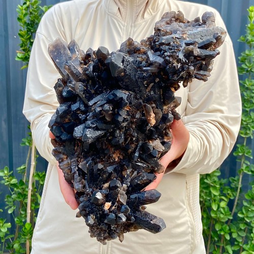 9.8LB Large Natural Smoky Black Quartz Cluster Crystal raw Specimen Healing - Picture 13 of 16