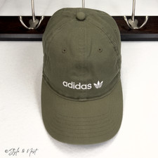 Adidas Trefoil Baseball Cap Olive Green Adjustable Preppy Classic