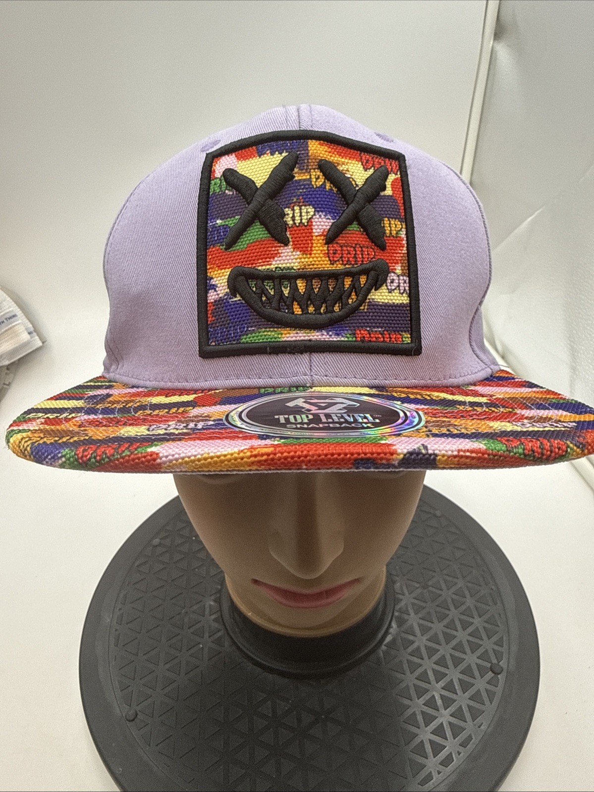 Top Level DRIP Snapback Hat LAVENDER Embroidered … - image 4